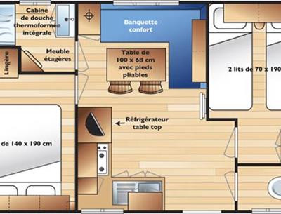 Intérieur Mobile-home 4 personnes