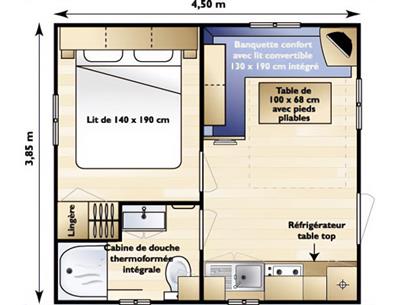 Intérieur Mobile-home 2 personnes